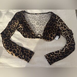 Leopard Print Long Sleeve Top